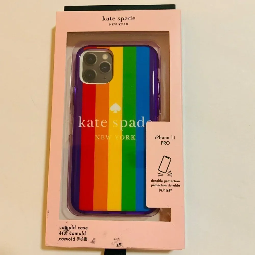 Kate Spade Rainbow Stripe iPhone 11 Pro Phone Case New